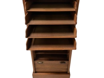 Art Nouveau Filing Cabinet with Tambour Shutter Door, 1900s